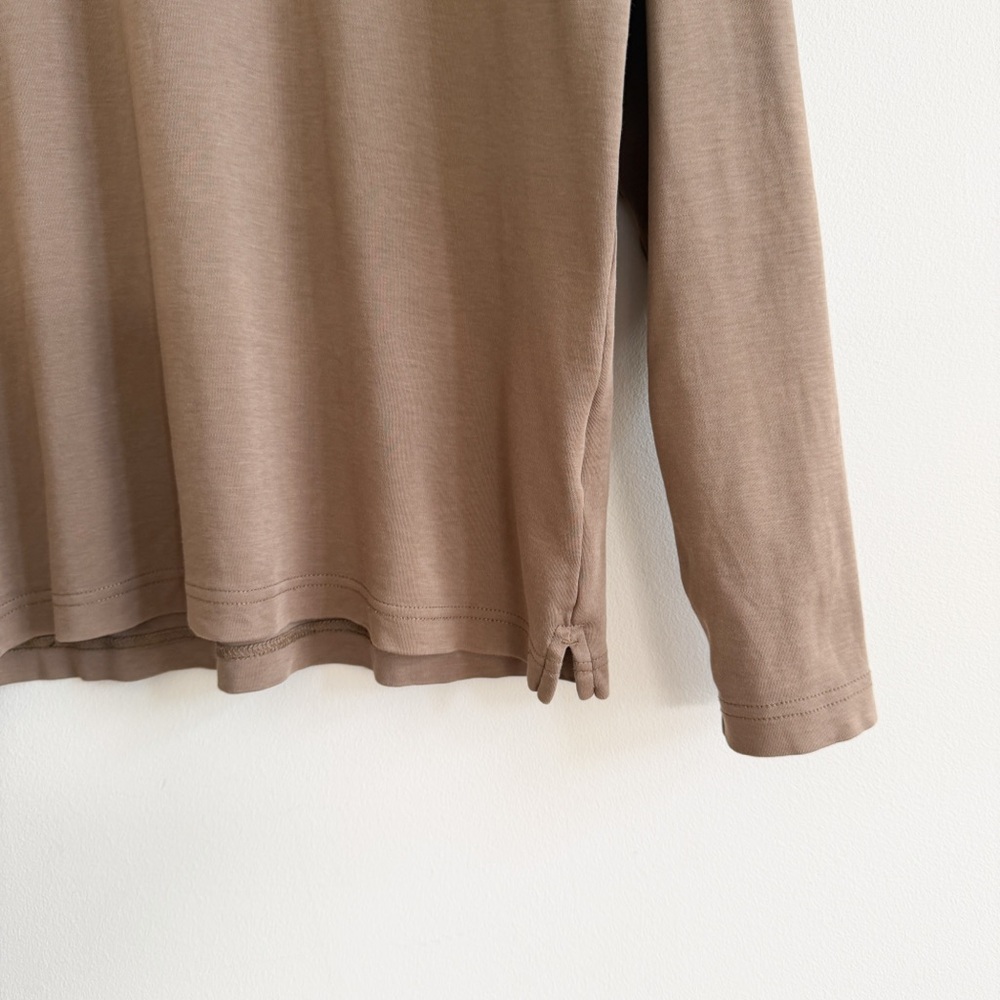 ROBERT BARAKETT • Georgia Long Sleeve T-shirt In Shitake - Picture 6 of 13